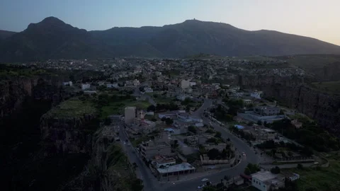 Drone hyperlapse of Erbil at dusk Stock Footage 323423744