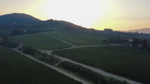 Drone hyperlapse of Frescobaldi Vineyards. FLorence south Arno river valley Vídeos de archivo 139882292