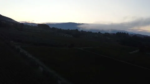 Drone hyperlapse of Frescobaldi Vineyards. FLorence south Arno river valley 库存影片 141132539