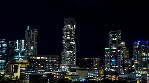 Drone Hyperlapse of futuristic city at Night Stock Footage 106911624