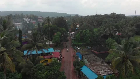 Drone Hyperlapse | Indian Jungel Suburb Community during Monsoon Stock Footage 140728834