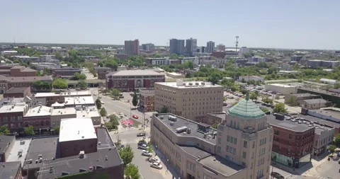 Drone Hyperlapse over Downtown Champaign Illinois Stock Footage 139494667