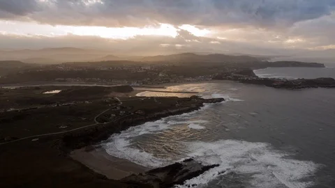 Drone Hyperlapse of a Sunset in Spain Stock Footage 126353180