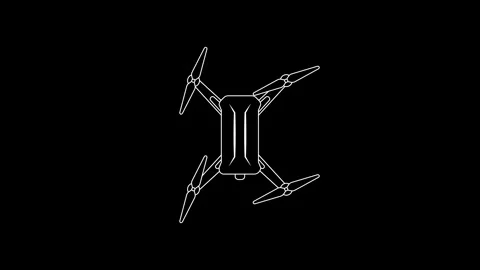 Drone icon animated icon flying drone 4k looping croma Stock Footage 322143002