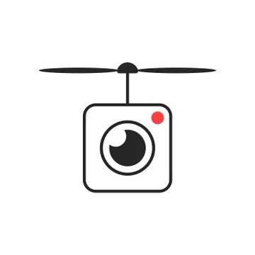 Drone icon with camera lens Stock Illustration