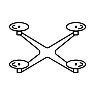 Drone icon. Flat pictogram for web. Line stroke. Isolated on white background Stock Illustration