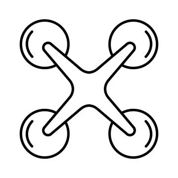 Drone icon. Flat pictogram for web. Line stroke. Isolated on white background Stock Illustration
