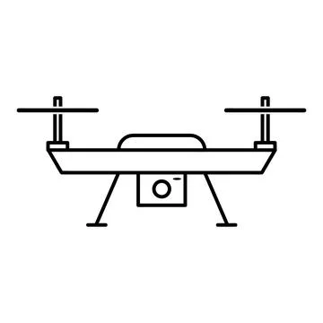 Drone icon. Flat pictogram for web. Line stroke. Isolated on white background Stock Illustration
