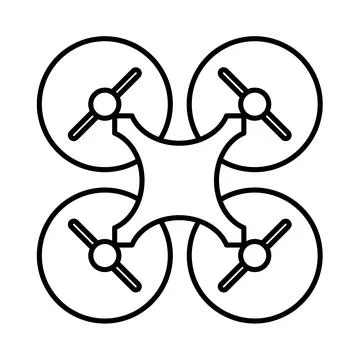 Drone icon. Flat pictogram for web. Line stroke. Isolated on white background Stock Illustration