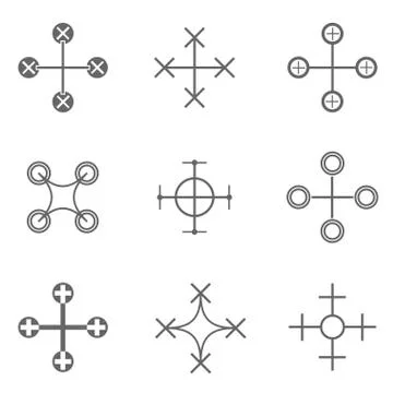 Drone icon set Stock Illustration