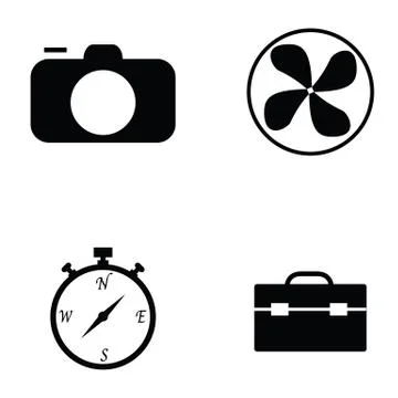 Drone icon set Illustrazione stock