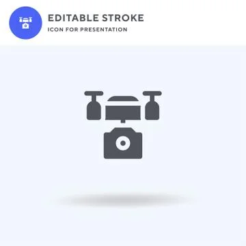 Drone icon vector, filled flat sign, solid pictogram isolated on white, logo  Stock Illustration