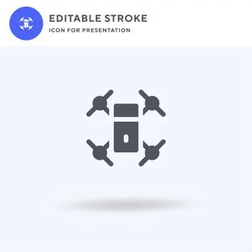 Drone icon vector, filled flat sign, solid pictogram isolated on white, logo 스톡 일러스트