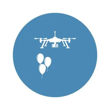 Drone Icon, Vector flat design style Stock Illustration