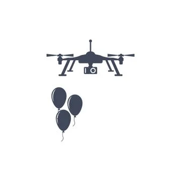 Drone Icon, Vector flat design style Stock Illustration