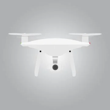 Drone Icon Vector Illustration. Quadrocopter with Action Camera Eps10 Vector. Stock Illustration