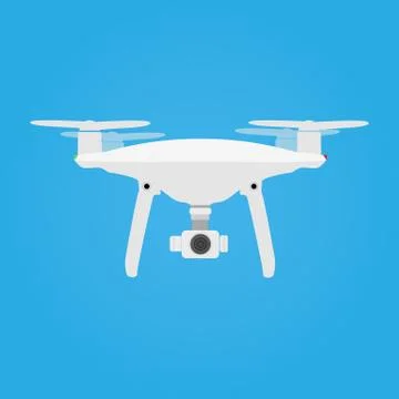 Drone Icon Vector Illustration. Quadrocopter with Action Camera Eps10 Vector. Stock Illustration
