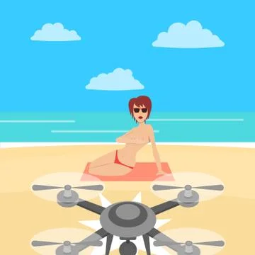 Drone illustration icons Illustrazione stock