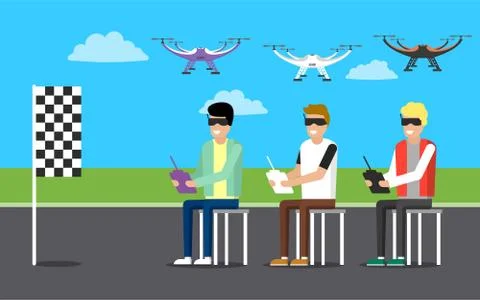 Drone illustration icons Stock Illustration