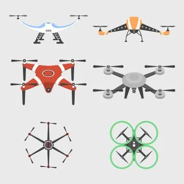 Drone illustration icons Stock Illustration