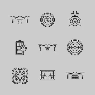 Drone illustration icons Stock Illustration