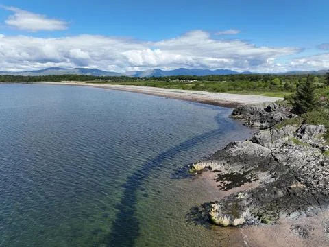 Drone image of Benderloch looking North Stock Photos