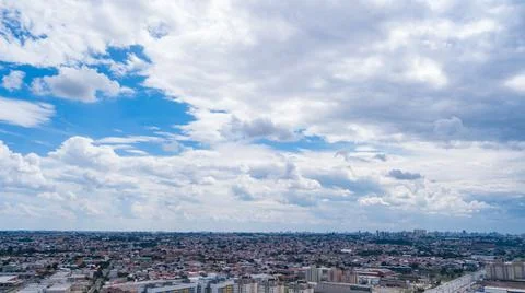 Drone image of bluish clouds Stock Photos