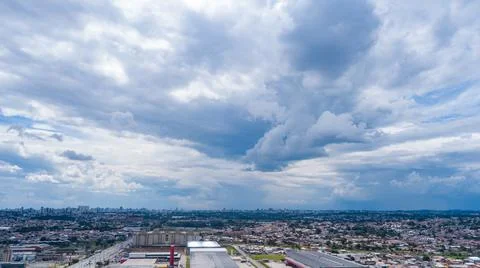 Drone image of bluish clouds Stock Photos
