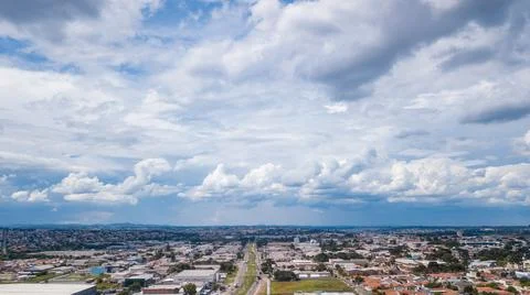 Drone image of bluish clouds Foto stock