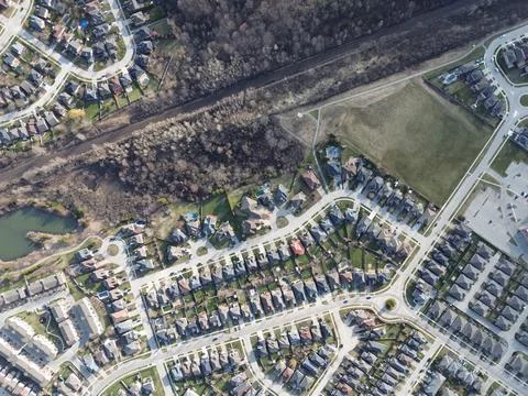 Drone image for city Stock-Fotos