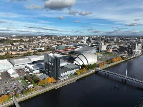 Drone Image, Scottish Event Campus, SEC Glasgow Stock-Fotos