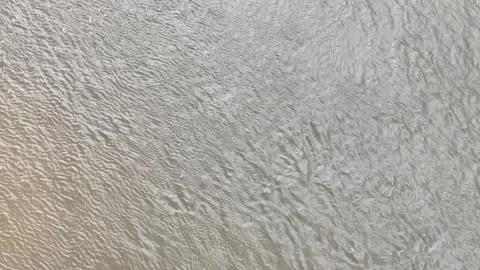 Drone image from a zenith angle of the water movement, which is a bit cloudy Stock Footage 306314486