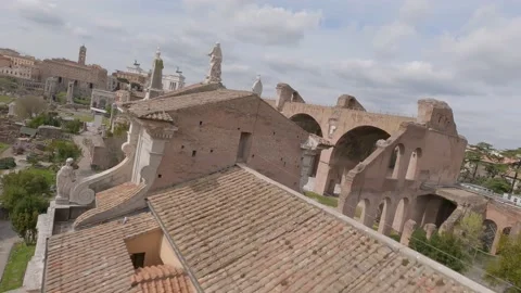 Drone in The Imperial Forums in Rome 8 Video stock 195119056