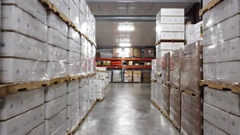 Drone Inside Warehouse Stock Footage 205483591