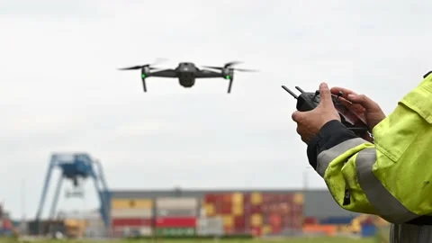 Drone inspection flight Stock Footage 156506457