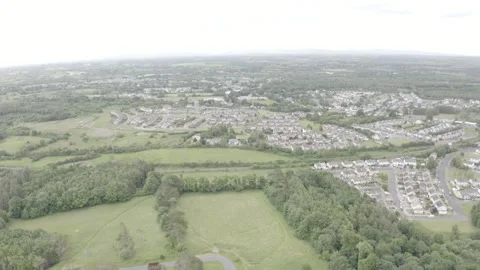 Drone Irish Suburb Landscape Stock Footage 291989812