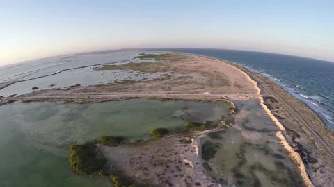 Drone island with sea Stock Footage 167310342