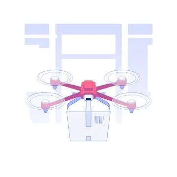 Drone isolated concept vector illustration. Ilustración de archivo