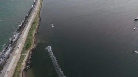 Drone Kitesurfing Stock Footage 240524540