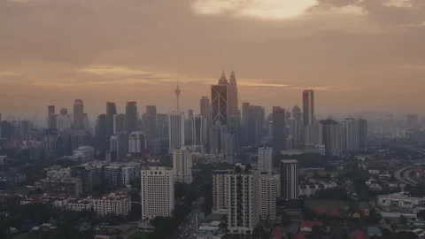 Drone Kuala Lumpur Sunset/Evening Video stock 87495970