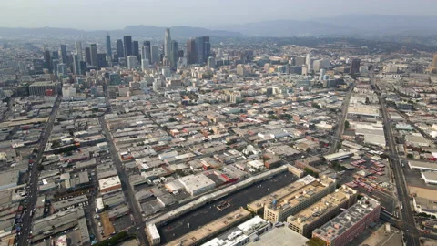 Drone LA Industrial District 4K 24FPS Stock Footage 169259019