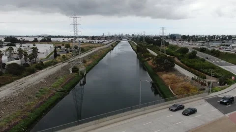Drone LA River Stock Footage 244215909
