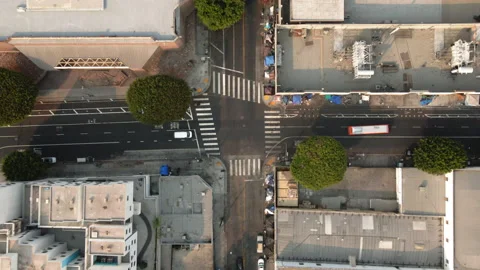 Drone LA Skid Row 4K 30FPS Stock Footage 169717308