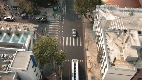 Drone LA Skid Row 4K 30FPS Stock Footage 169730081