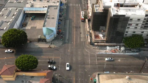 Drone LA Skid Row 4K 30FPS Stock Footage 169730142
