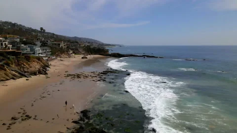 Drone Laguna Beach 4K 48FPS SLO-MO Stock Footage 169975502