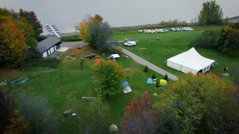 Drone Lake Fall Forest Stock Footage 273710280