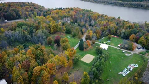 Drone Lake Fall Forest Stock Footage 273710282