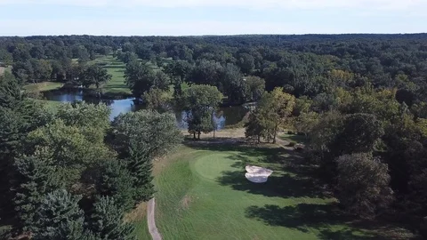 Drone Lake on Golf Course Stock Footage 116505658