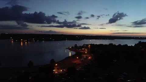 Drone of Lake at Night 2 Stock Footage 169470212